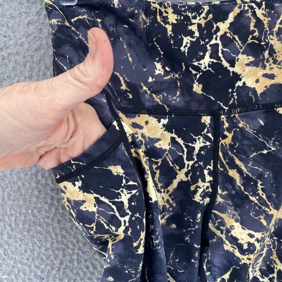 Constantly Varied Gear Leggings Womens Extra Small Black Gold Marble Capri CVG - Picture 5 of 11